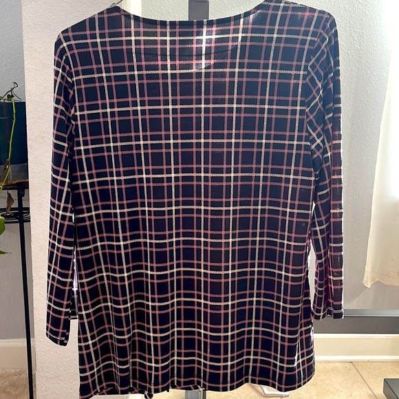 Liz Claiborne Plaid Blouse - Picture 2 of 7
